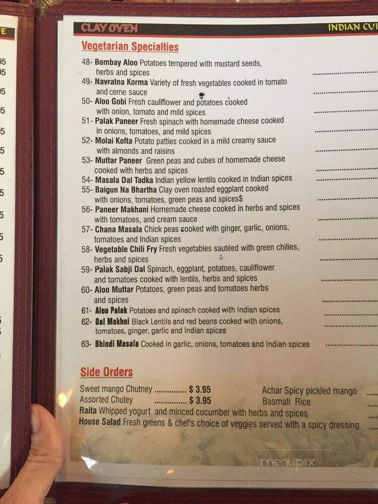 Clay Oven Indian Cuisine - Kissimmee, FL menu_pic
