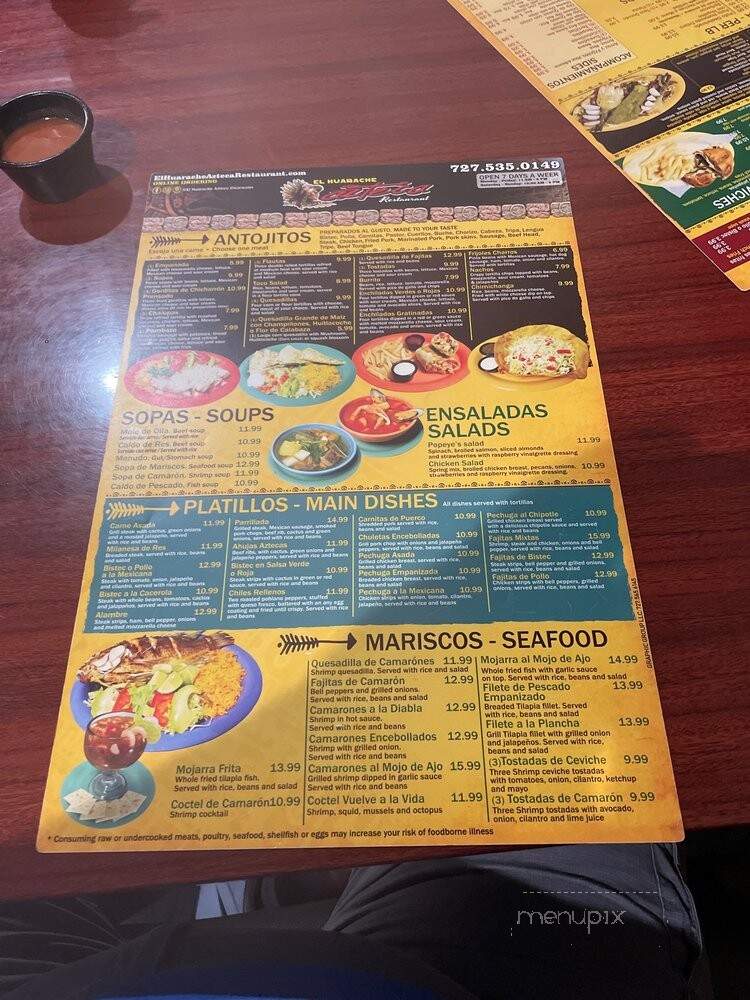 El Huarache Azteca - Clearwater, FL menu_pic