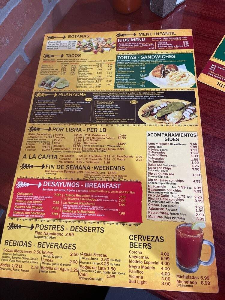El Huarache Azteca - Clearwater, FL menu_pic
