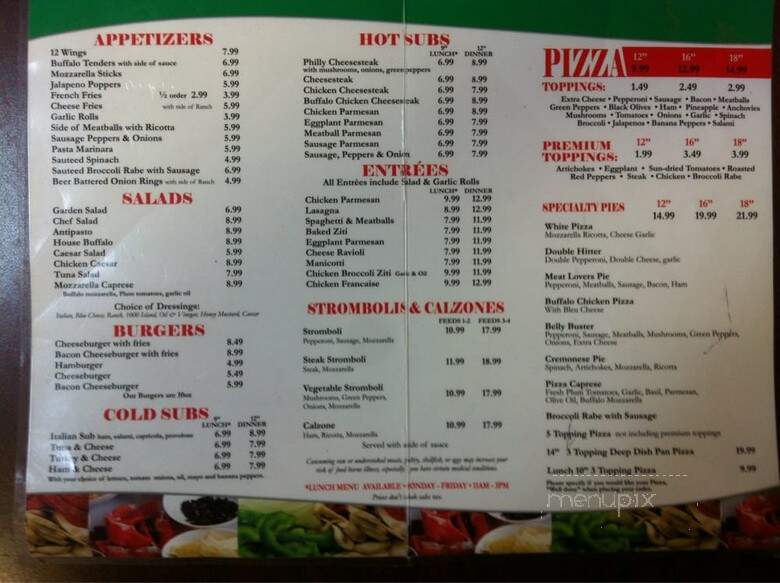 Toppings Pizza - Wilton Manors, FL menu_pic