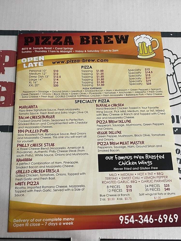 Pizza Brew - Coral Springs, FL menu_pic