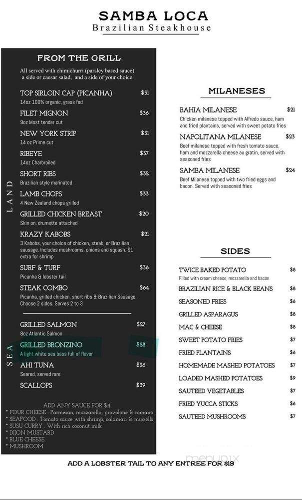 Samba Loca - Carrollton, GA menu_pic