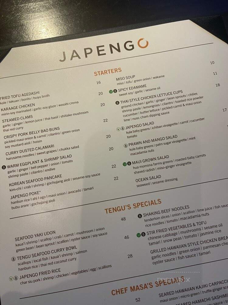Japengo - Lahaina, HI menu_pic