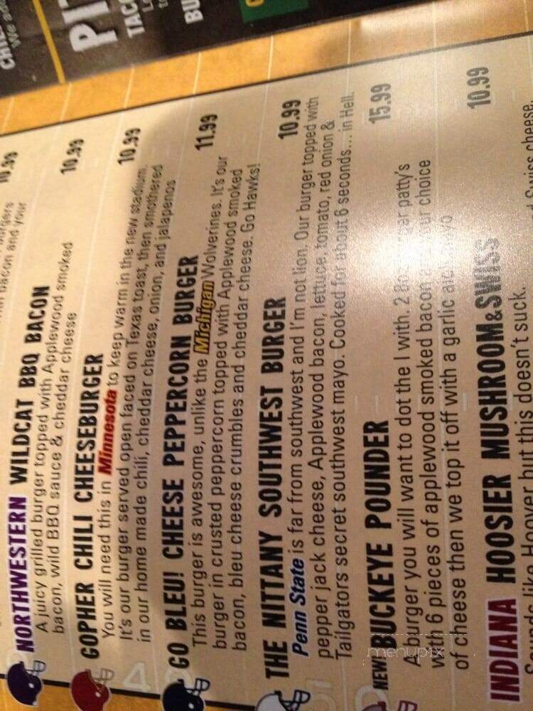 otis' Tailgators Sports Bar - Coralville, IA menu_pic