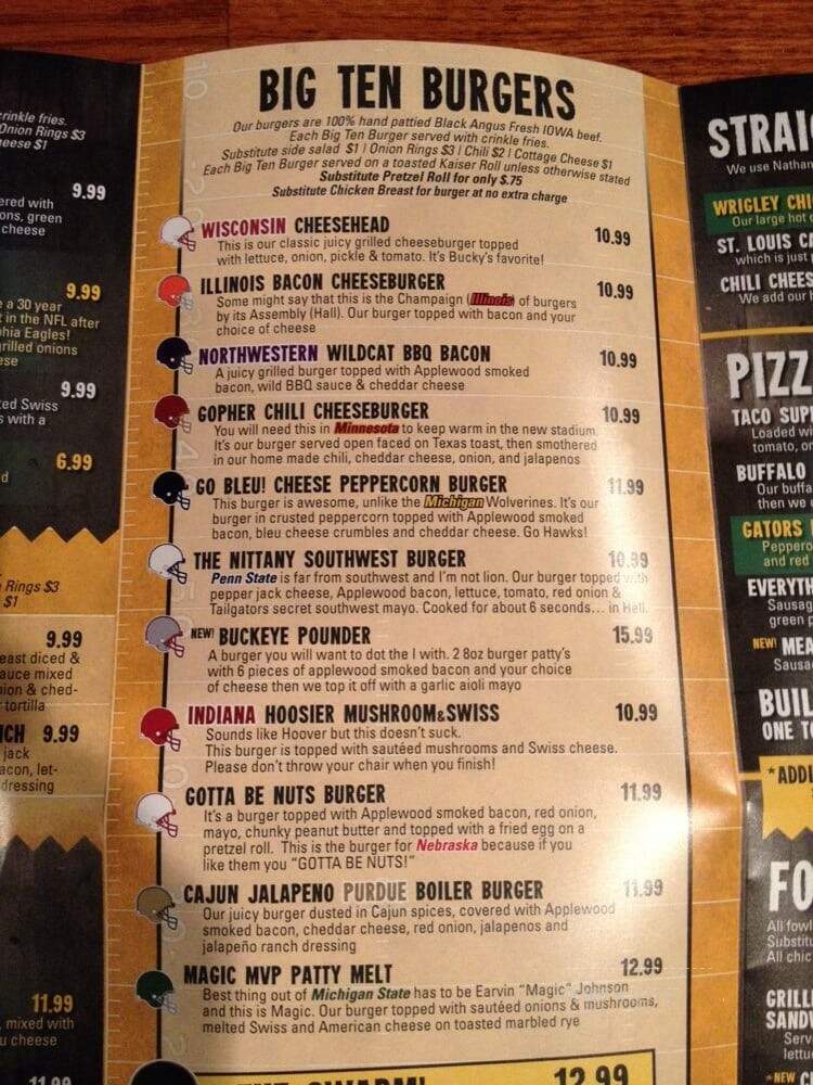 otis' Tailgators Sports Bar - Coralville, IA menu_pic
