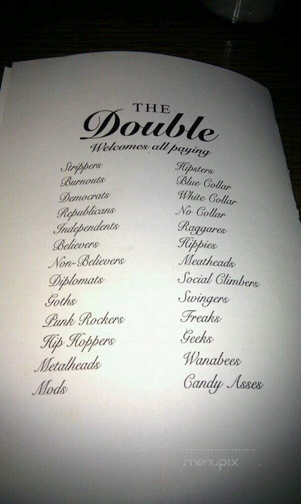 The Double: An Urban Tavern - Chicago, IL menu_pic