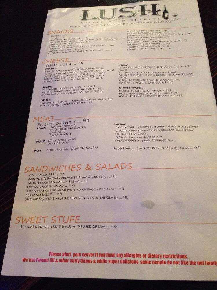 Lush West Town - Chicago, IL menu_pic
