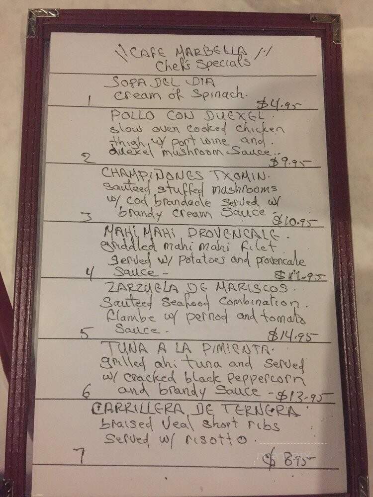 Cafe Mirabella - Chicago, IL menu_pic