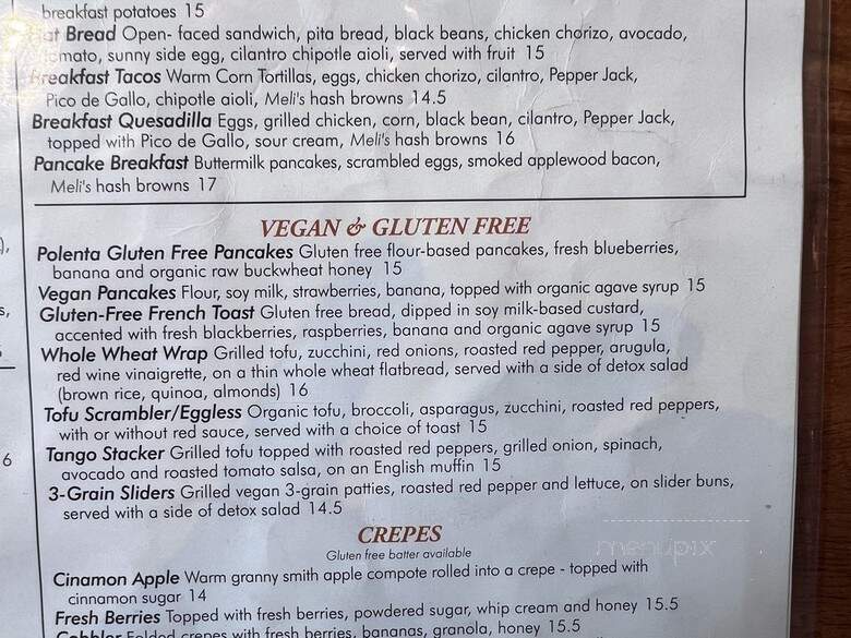 Meli Cafe on Grand - Chicago, IL menu_pic
