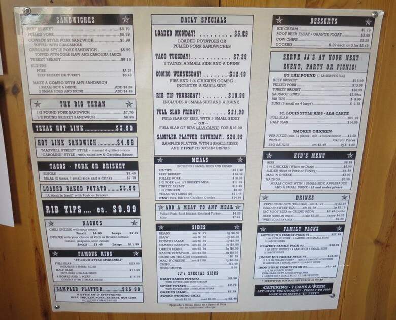 Jimmy Jos BBQ - Bourbonnais, IL menu_pic