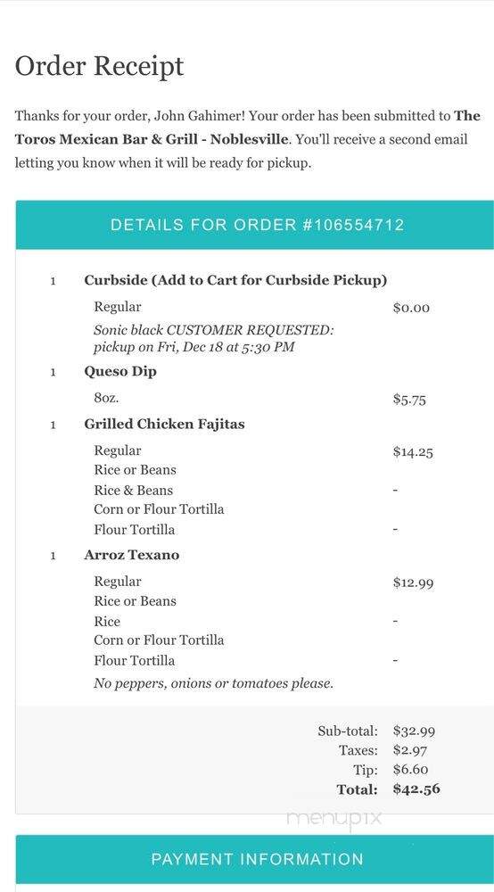 Los Toros - Noblesville, IN menu_pic