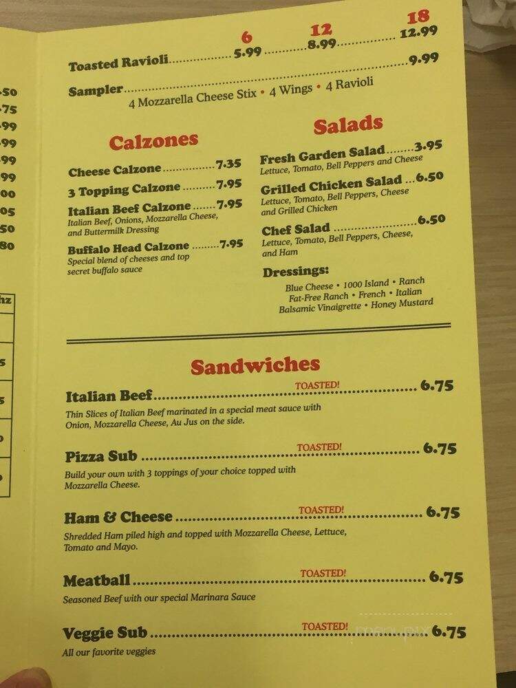 J Bella Pizzaria - Paducah, KY menu_pic