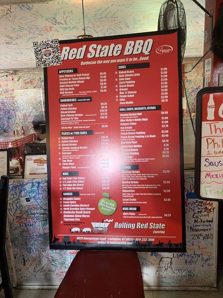 Red State BBQ - Lexington, KY menu_pic