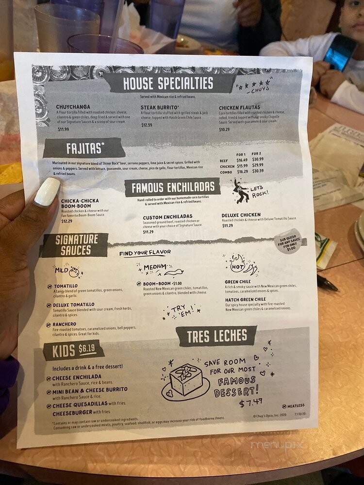 Chuy's - Louisville, KY menu_pic