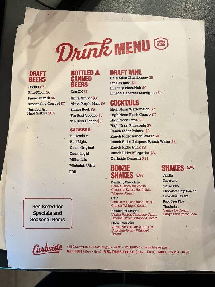 Curbside - Baton Rouge, LA menu_pic