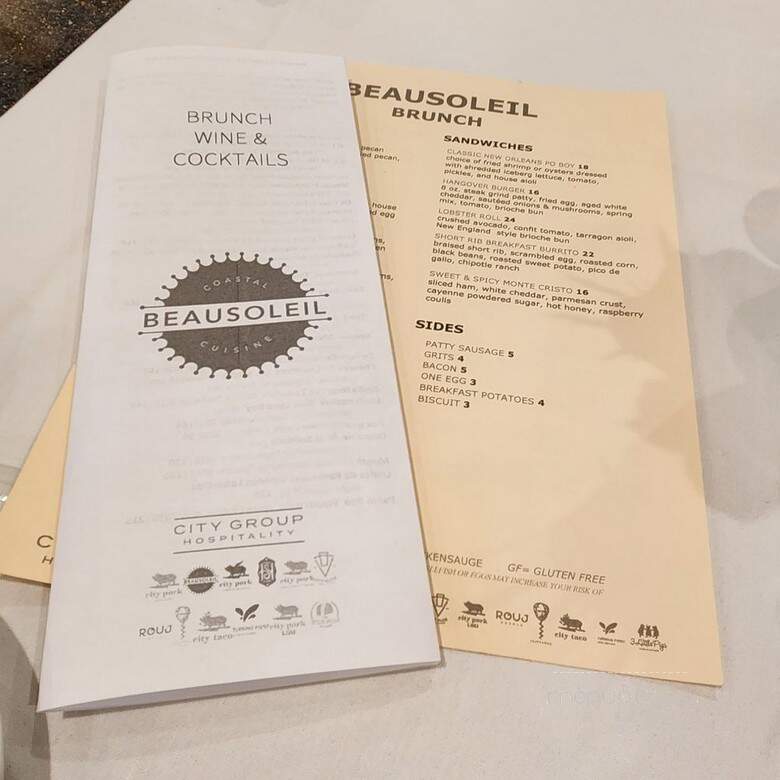 Beausoleil Restaurant - Baton Rouge, LA menu_pic