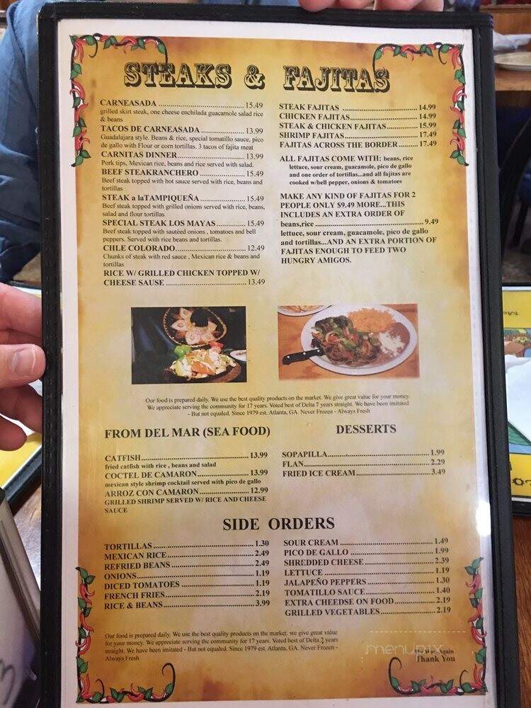 Las Mayas - Deridder, LA menu_pic