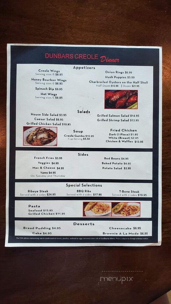 Dunbar's New Orleans Cuisine - New Orleans, LA menu_pic