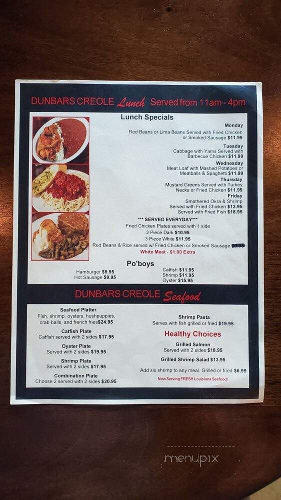 Dunbar's New Orleans Cuisine - New Orleans, LA menu_pic