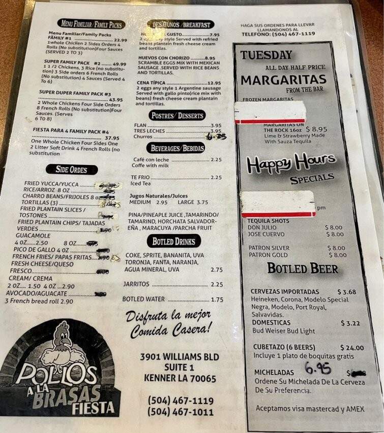Pollos a la Brasa Fiesta - Kenner, LA menu_pic