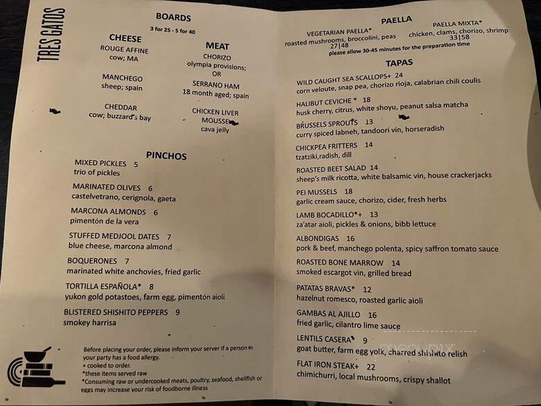 Tres Gatos - Jamaica Plain, MA menu_pic
