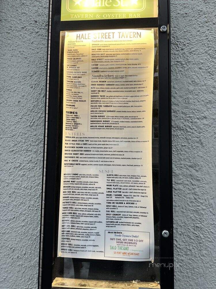 Hale Street Tavern - Beverly, MA menu_pic