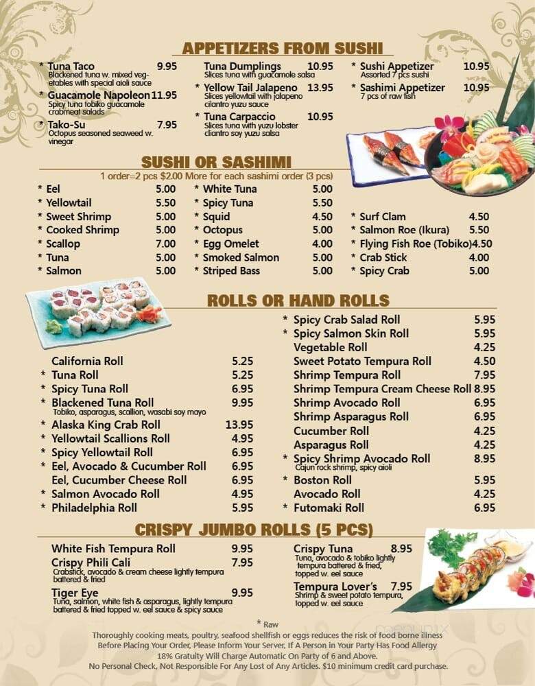 Tenka Asian Bistro - Westborough, MA menu_pic