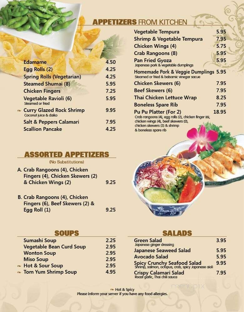 Tenka Asian Bistro - Westborough, MA menu_pic