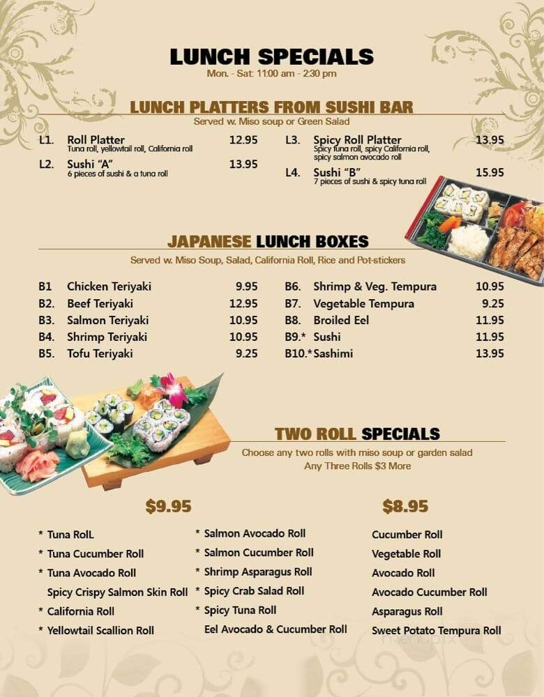 Tenka Asian Bistro - Westborough, MA menu_pic