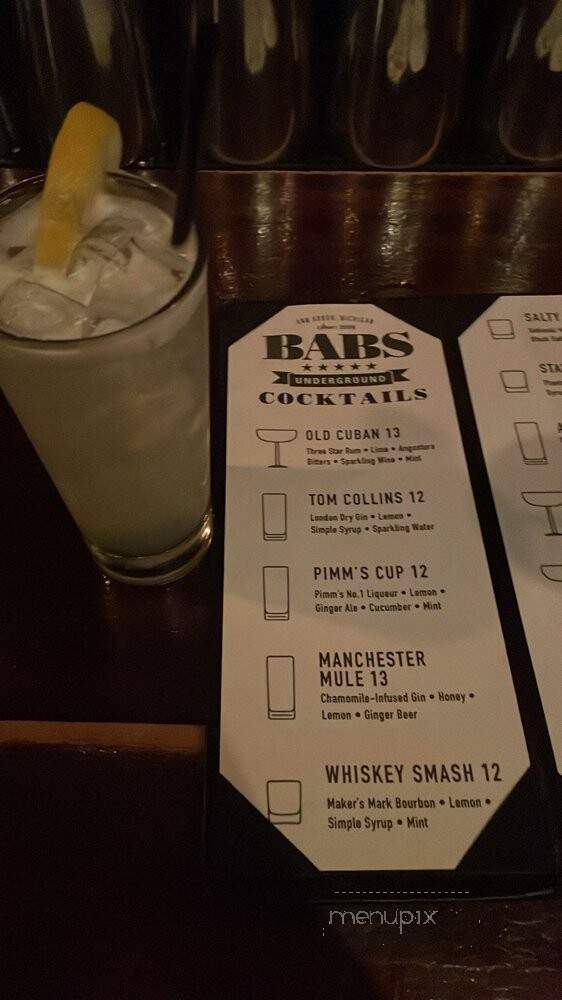 Babs Underground Lounge - Ann Arbor, MI menu_pic