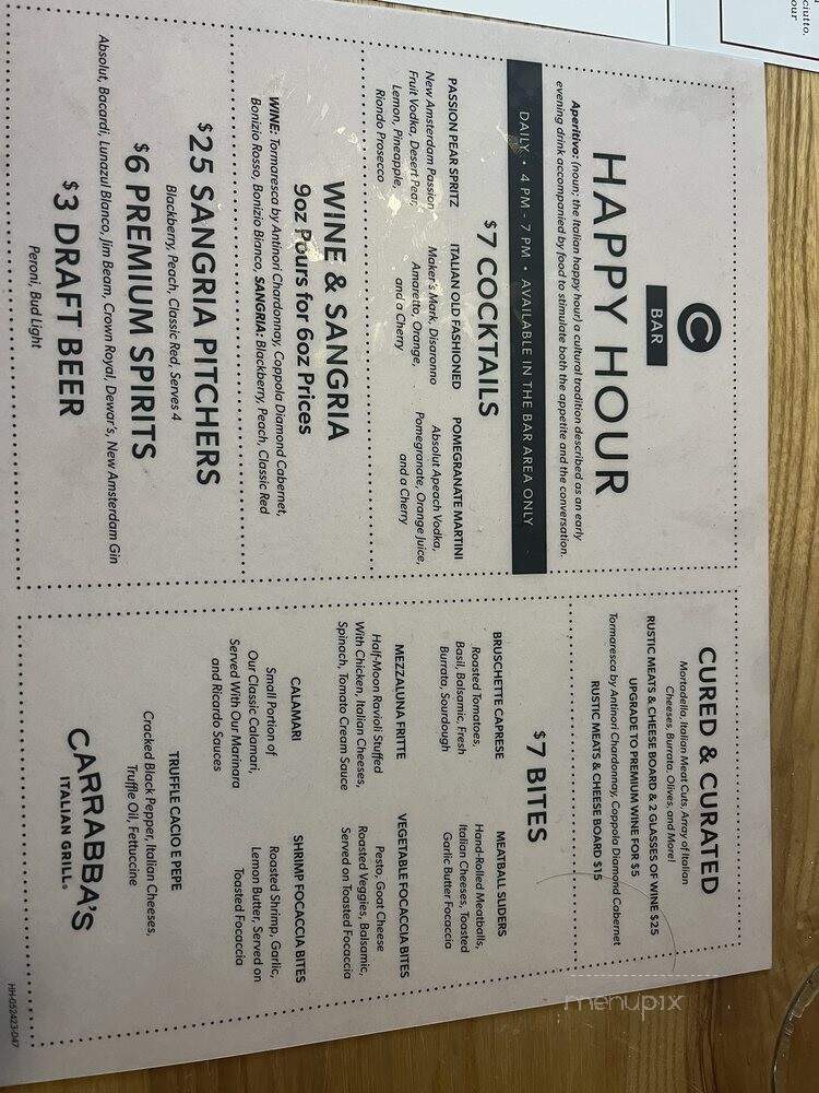 Carrabas Italian Grill - Canton, MI menu_pic