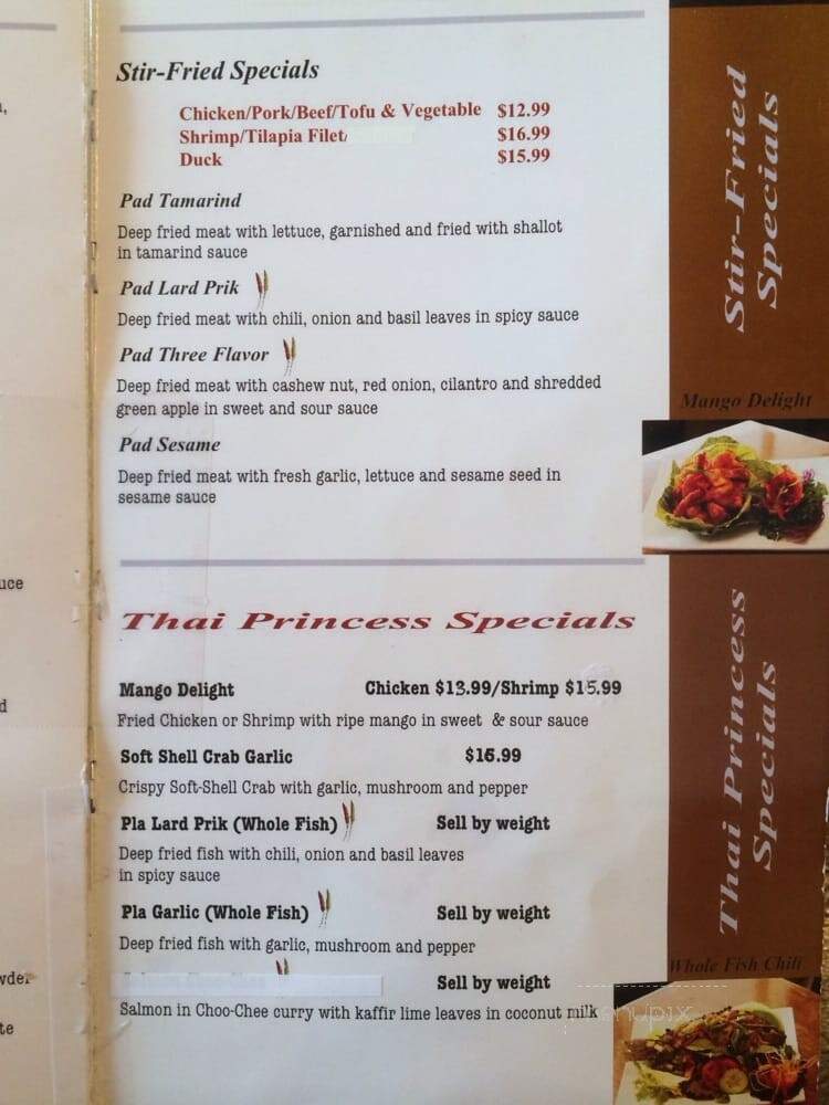 Thai Princess - Okemos, MI menu_pic