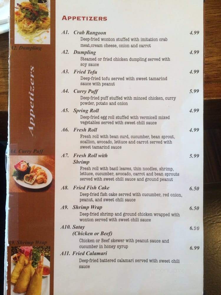 Thai Princess - Okemos, MI menu_pic