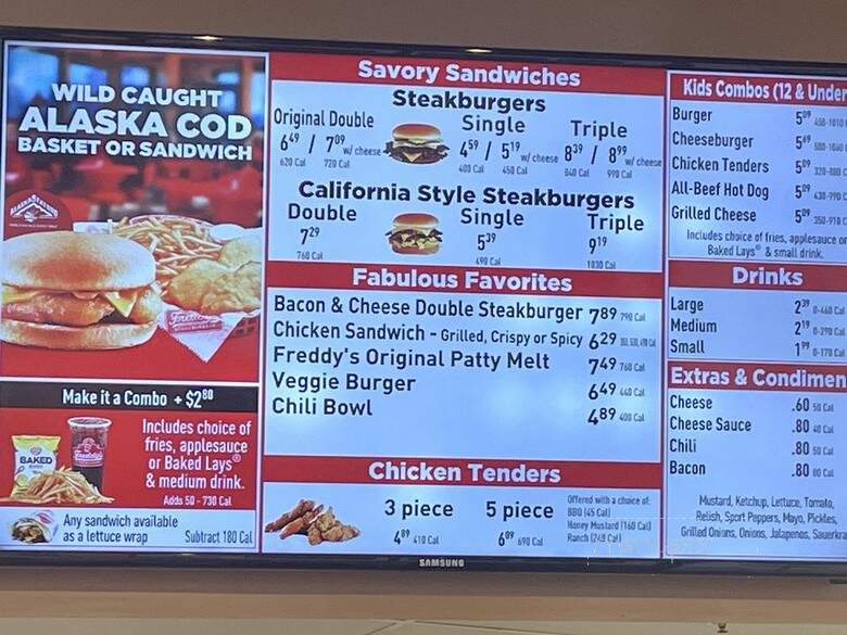 Freddy's Frozen Custard Steakburgers - Branson, MO menu_pic