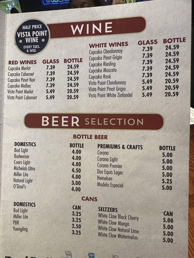 Kick Back Jack's - Greensboro, NC menu_pic