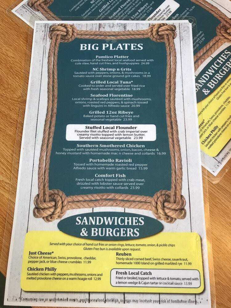 Gaffer's Sports Pub - Ocracoke, NC menu_pic