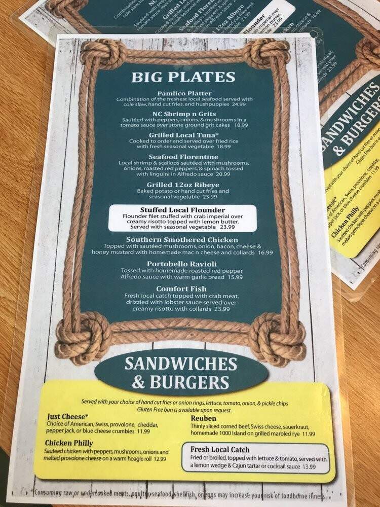 Gaffer's Sports Pub - Ocracoke, NC menu_pic