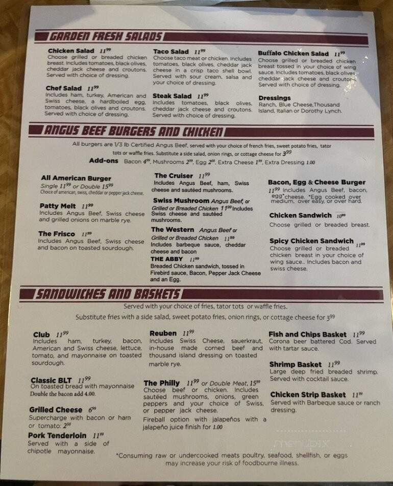 Cruiser's Bar Grill - Omaha, NE menu_pic