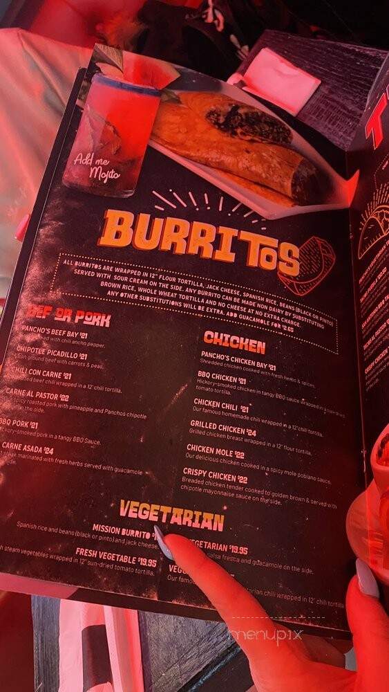 Panchos Burritos - New Milford, NJ menu_pic