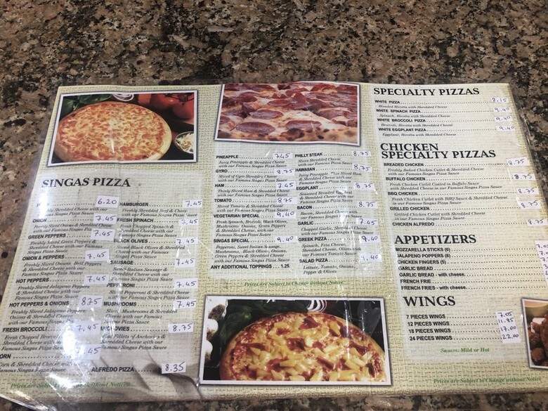 Singas Famous Pizza - Elmwood Park, NJ menu_pic
