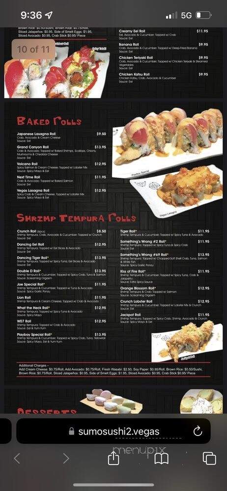 Sumo Sushi2 - Las Vegas, NV menu_pic