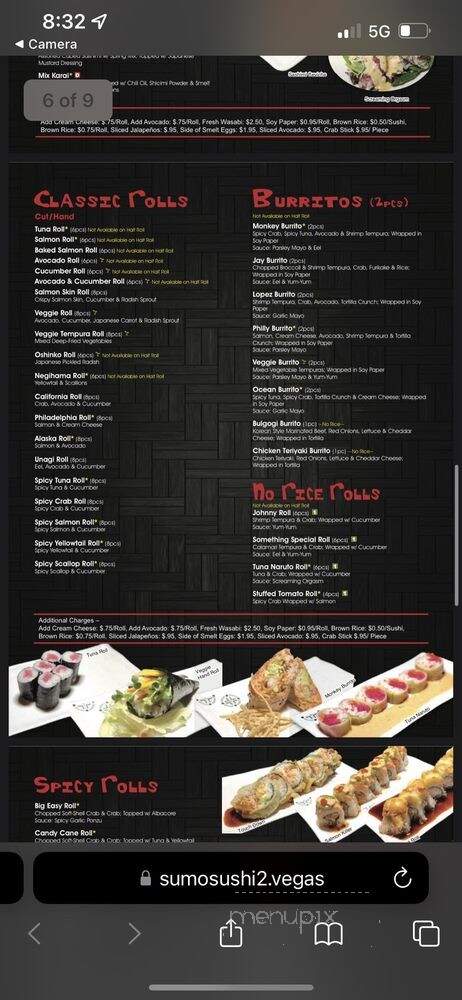 Sumo Sushi2 - Las Vegas, NV menu_pic