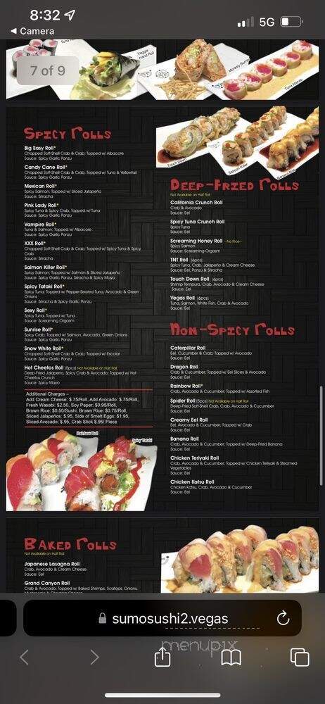 Sumo Sushi2 - Las Vegas, NV menu_pic