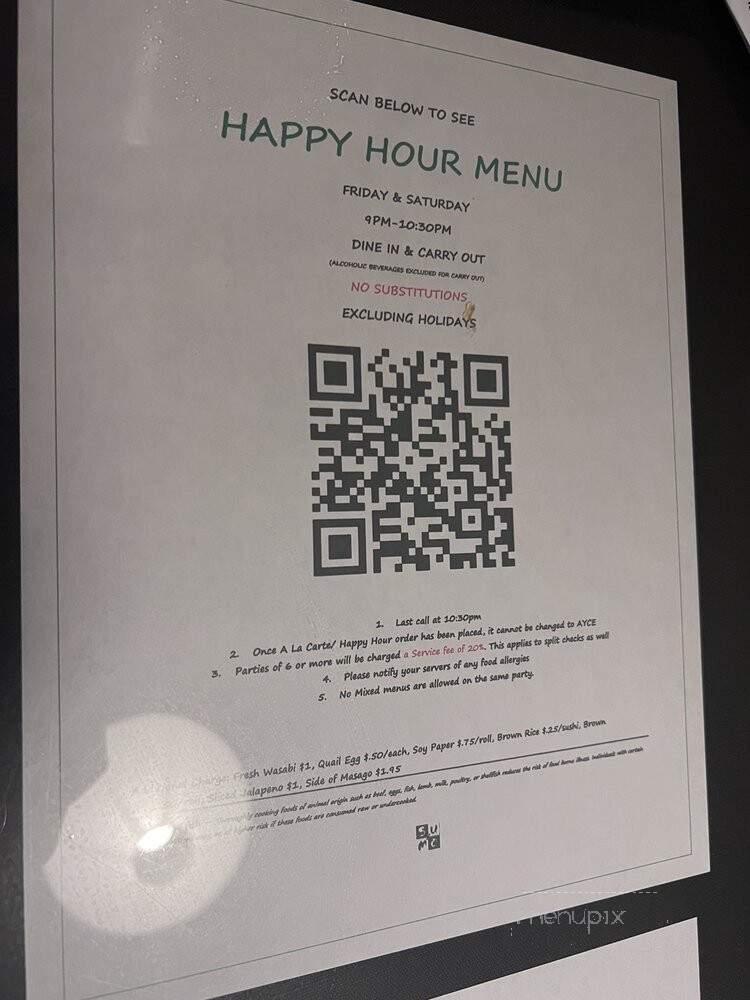 Sumo Sushi2 - Las Vegas, NV menu_pic