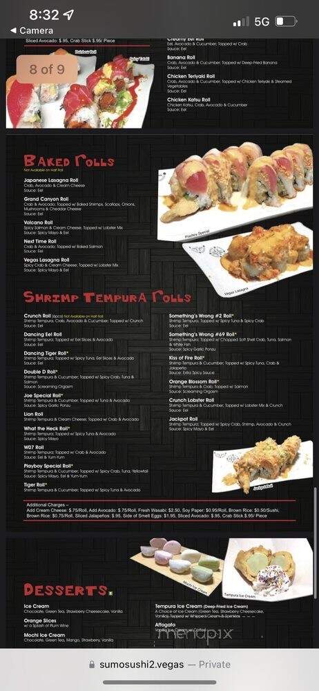 Sumo Sushi2 - Las Vegas, NV menu_pic