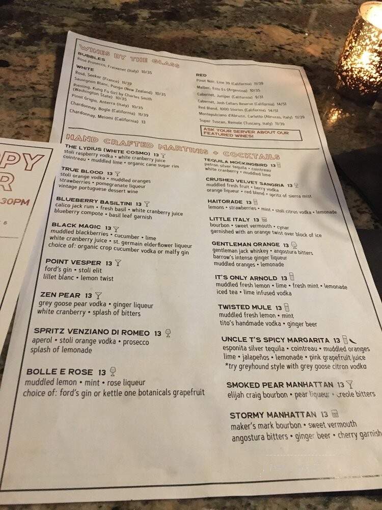 The Point Restaurant and Lounge - Albany, NY menu_pic