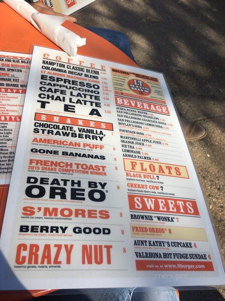 LT Burger - Sag Harbor, NY menu_pic