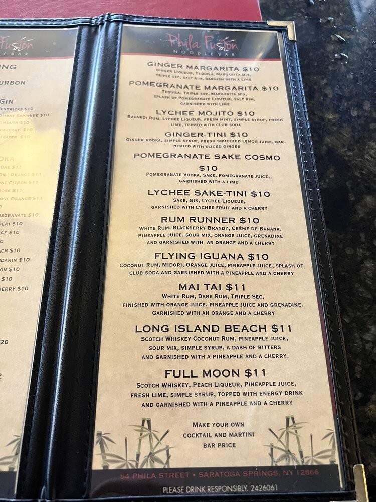 Phila Fusion - Saratoga Springs, NY menu_pic