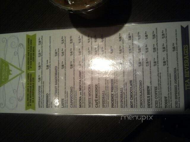 Phoenix Coffee - Cleveland, OH menu_pic
