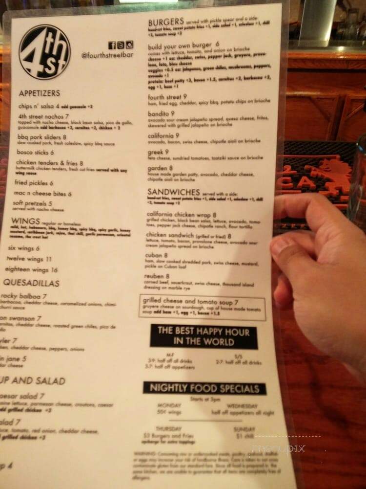 4th Street Patio Bar and Grill - Columbus, OH menu_pic